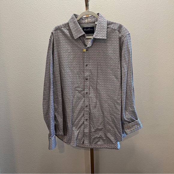 Robert Graham LS Button Down Modern Americana Houndstooth Blue Red White 3XL - Picture 1 of 9